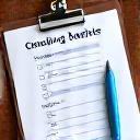 Clipboard with a customized cleaning checklist